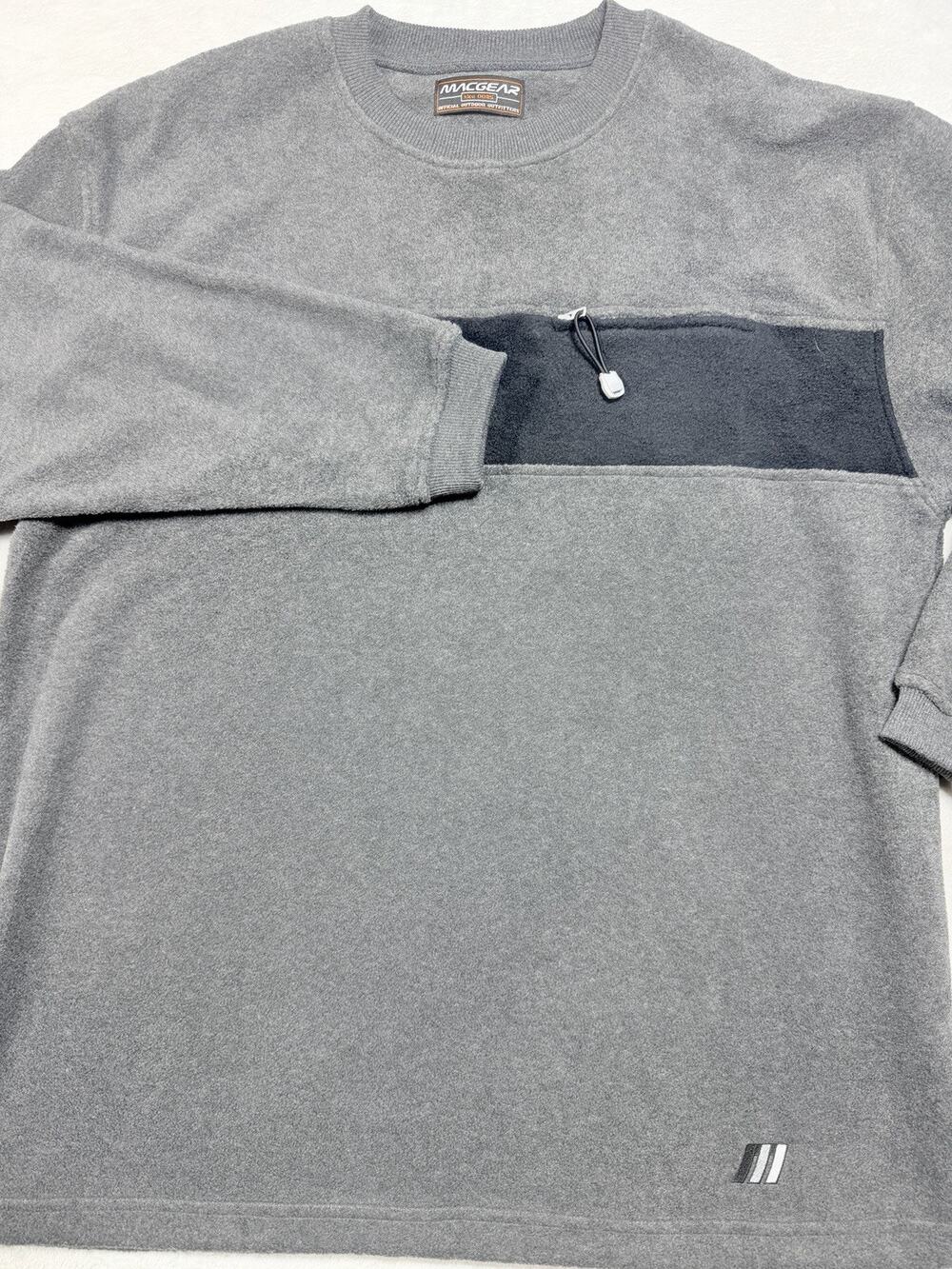 VTG Macgear Vintage Fleece Pullover SKU 85 XL Mens Gray Colorblock Y2K Gorpcore